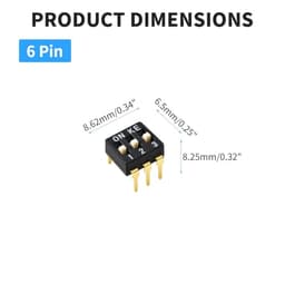 20 PCS 4 Pin 2 Positions DIP Switch, 2.54mm Pitch, Black