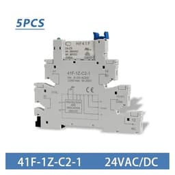 5PCS 10PCS Rail Slim Relay Module 41F-1Z-C2-1 Integrated Mount Power Relay Relay Holder 12V 24V ACDC Relay Socket 6.2mm(F)