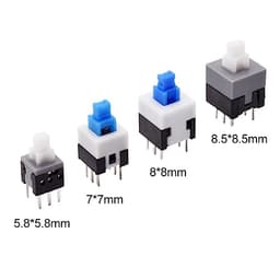 10Pcs Tact Tactile Mini On Off Self-Locking Switch Push Button Momentary Latching DIP 6 Pin with Cap(7.0x7.0mm,Green Cap,Locking)