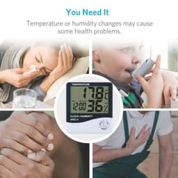 2pcs Weather Station Clock Temperature Humidity Meter with Alarm