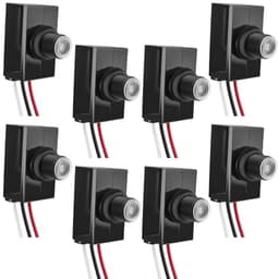 8 Packs Dusk to Dawn Sensor for Outdoor Lighting 100-277V Photoelectric Switch Photocell Light Sensor for Incandescent Fluorescent and LED Lamp