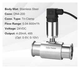 Turbine Flow Meter Liquid Sensor Pulse Output Digital Transmitter