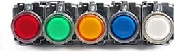 GUMMMY 22mm Momentary XB2-BW3361 Round Push Button Switch with LED/Neon Light 1NO 24V/AC220V/AC380V (Color : Nc, Size : 380V)