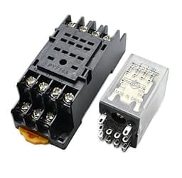 MY4NJ Plug-in Relay 12v 24v 36v 48v 110v 220v DC/AC 5A Silver Contact 14pins 4PDT rele Socket(DC 36V)