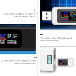 2pcs USB Tester Multimeter Voltmeter Current Monitor with LCD Screen