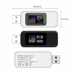 2pcs USB Tester Multimeter Voltmeter Current Monitor with LCD Screen