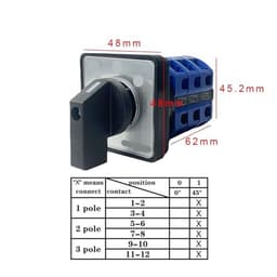 Electrical Rotary Cam Universal Changeover Switch Opotional Position 3 Levels 25A Silver Contact Gear Selector LW26-25/3(01)
