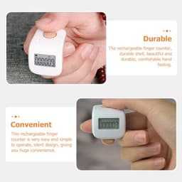Mini Rechargeable Digital Finger Counter Ring Style Silent White