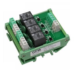 4 Channel Relay Module 1 SPDT DIN Rail Mount 12V 24V DC/AC Interface Relay Module 220V 230V 5VDC(FY-T734-12VACDC)