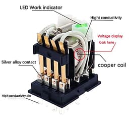Relay HH54P MY4NJ Plug-in Relay PYF14A DC/AC 12v 24v 36v 48v 110v 220v DC/AC 5A Silver Contact 14pins 4PDT rele Socket(Dc,24V)