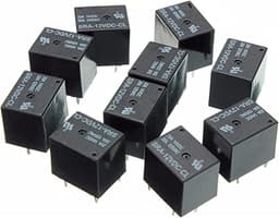 Relay 5Pcs 5V 12V 24VDC Power SRA-05VDC-CL SRA-12VDC-CL SRA-24VDC-CL 5Pin Relays 20A PCB Type Black Automobile(12V)