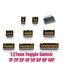 2Pcs SMD SMT Slide Type Switch 1P 2P 3P 4P 5P 6P 8P 10P 1.27mm Position Way DIP Black Pitch Toggle Snap(2 Position)