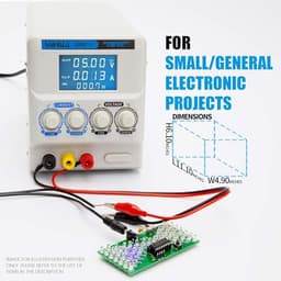 YIHUA 305D-IV Regulated Variable DC Lab Power Supply 0-5A 0-30V Low Noise Bench Switch Mode Power Supply with Alligator Clips, High Precision for