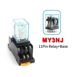 1pcs Intermediate Relay HH53P MY3NJ Plug-in Relay DC AC12v 24v AC110v 220v 5a Silver Contact PYF11a 11pins Relay Socket(AC 12V)