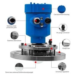 80GHz High Frequency Radar Level Transmitter Solid Grain Dust Radar Level Meter DN100 Radar Tank Level Sensor(0-5m)