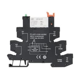 1PC Slim Relay Module Protection Circuit, 6A 12VDC/AC or 24VDC/AC or 230VAC, Socket 6.2mm Thickness 48V 110V(FY-41F-1 12VACDC)