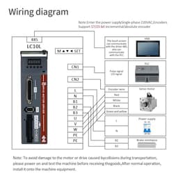 A5 220V 3000RPM IP65 200W 400W 600W 750W 1000W AC Servo Motor Controller Driver Kit AC Servo Motor Driver Controller Kit(200W 17Bit Increment)