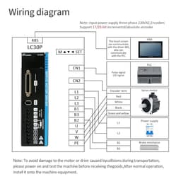A5 220V 4/5/6A 2500RPM 4N.m/5N.m/6N.m AC Servo Motor Controller 1KW1.3KW1.5KW AC Servo Motor Driver Kit(1.3KW Increment 17)