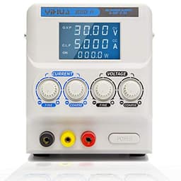 YIHUA 305D-IV Regulated Variable DC Lab Power Supply 0-5A 0-30V Low Noise Bench Switch Mode Power Supply with Alligator Clips, High Precision for