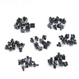 70Pcs Middle 4pin 6X6x4.3/5/6/7/8/9/10mm Switch Tactile Push Button Switches DIP 4P Micro
