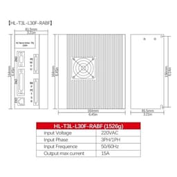 T3L-L20F L30F 220V AC 50 60Hz Input 10A 15A Servo Driver with RS485 Feedback for 600w 750w 1Kw 1.5Kw 2Kw 3.8Kw CNC Motor(T3L-L20F-RABN 10A)