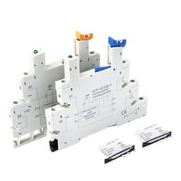Relay Mounting with LED 6A Ultra-Thin Electromagnetic Relay HF41F 12-ZS 24-ZS DC 12V 24V 1pcs(12v with Orange Base)