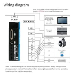 1Pcs A5 220V 9.5A 1500RPM 2.3KW 15N.m Servo Motor AC Driver Kit AC Servo Motor Drivers Kit for Automated Machine(2.3KW Increment 17)