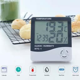 2pcs Weather Station Clock Temperature Humidity Meter with Alarm