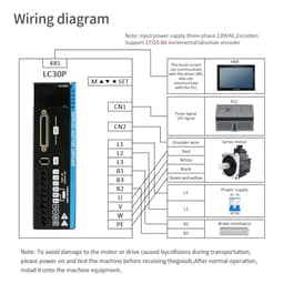 220V 5A/6A A5 3000RPM AC Servo Motor Controller 1.2KW1.5KW1.8KW 4N.m/5N.m/6N.m AC Servo Motor Drivers Kit for Machine(1.2KW Increment 17)