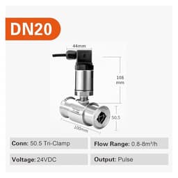 Turbine Flow Meter Liquid Sensor Pulse Output Digital Transmitter