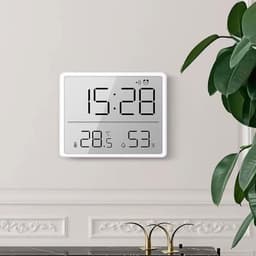ABS Wall-Mounted Digital Clock Multifunctional Temperature Humidity Meter