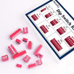 40pcs Double Row Dip Switch Kit, Slide Type Dip Switch 1 2 3 4 5 6 8 10 Position 2.54mm PCB Mountable On Off Toggle Button for Circuit,Breadboard