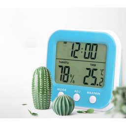 ABS Indoor Temperature Humidity Meter Thermometer Digital Hygrometer Clock