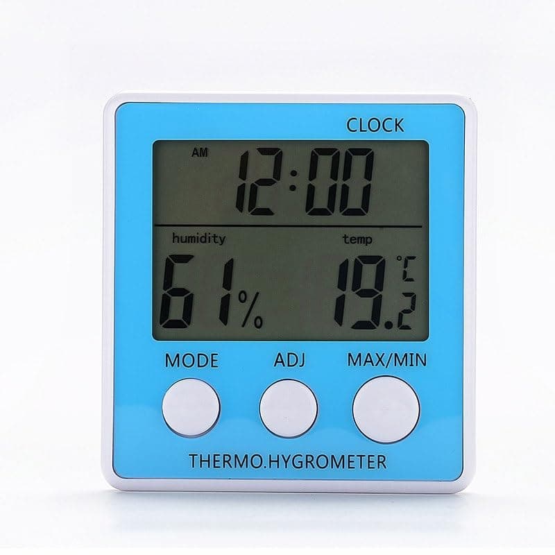 ABS Indoor Electronic Thermometer Hygrometer with Clock Household Temperature Humidity Meter