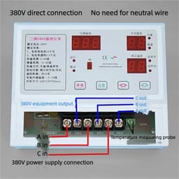Breeding Three-Phase Fan Controller 380v Intelligent Digital Display Thermostat Switch Adjustable Temperature Meter(Model12)