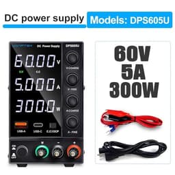 1PCS Adjustable Power Supply 30V 10A 60V 5A with USB & Type C Regulated Switching Lab Bench Power Supply(DPS605U 60V 5A)