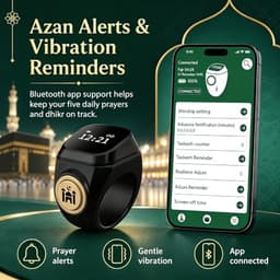 Electronic Finger Counter,20mm (10) Smart Tasbih Counter APP Support Digital Counter Prayer Reminder Rings, Waterproof 4 Digit Digital Handheld Tally