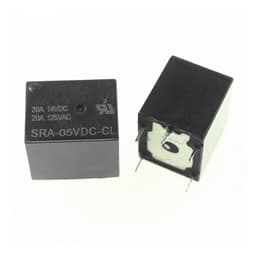 5Pcs 5V 12V 24V 20A DC Power Relay SRA-05VDC-CL SRA-12VDC-CL SRA-24VDC-CL 5Pin PCB Type in Stock Black Automobile Relay(SRA-05VDC-CL)