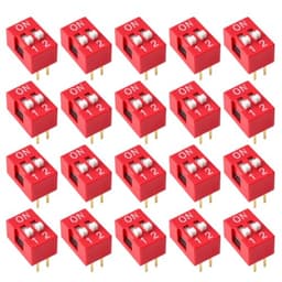 20 PCS 2 Pin 1 Positions DIP Switch, 2.54mm Pitch, Red