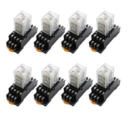 MY4NJ Plug-in Relay 12v 24v 36v 48v 110v 220v DC/AC 5A Silver Contact 14pins 4PDT rele Socket(DC 36V)