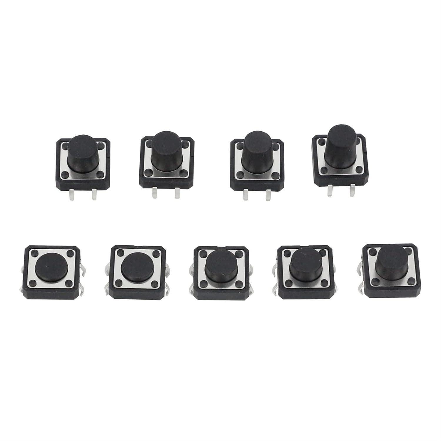 20PCS 12x12 12 * 12 * 4.3mm 5mm 4.5 6 7 8 9 9.2 10 11 11.5 4Pin Tactile Tact Push Button Micro Switch Self-Reset DIP Switches(12x12x4.5)