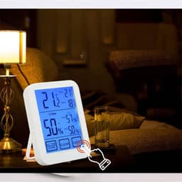 ABS Digital LCD Large Screen Touch Temperature Humidity Meter with Backlight