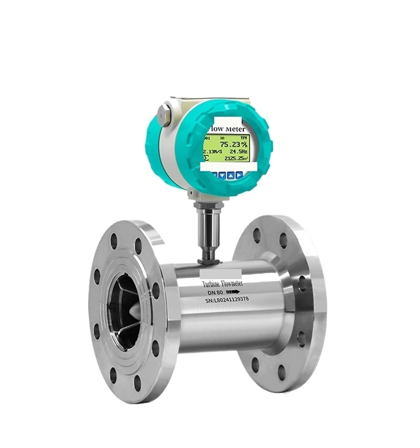 1pcs Pure Water Tap Water Liquid Flowmeter 4-20maRS485 Flow Sensor(DN50-Pulse-SS304)