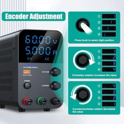 Wanptek DC Power Supply Variable,0–30 V/0–10 A Adjustable Bench Regulated Power Supply with High-Definition Large-Screen LED Display and 5V/2A USB