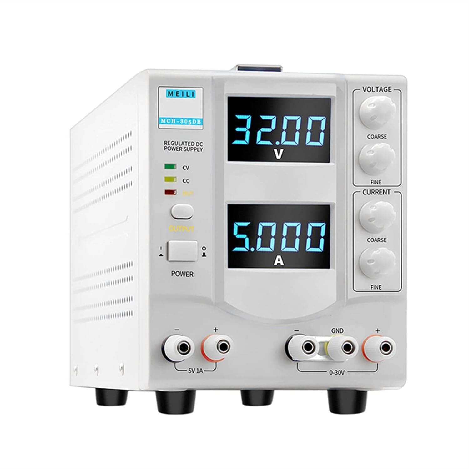 DC Power Supply Variable, 0-30V 3A Adjustable DC Regulated Power Supply Four-digit Display Linear Regulated Power Supply MCH-303DB Pure Copper Linear