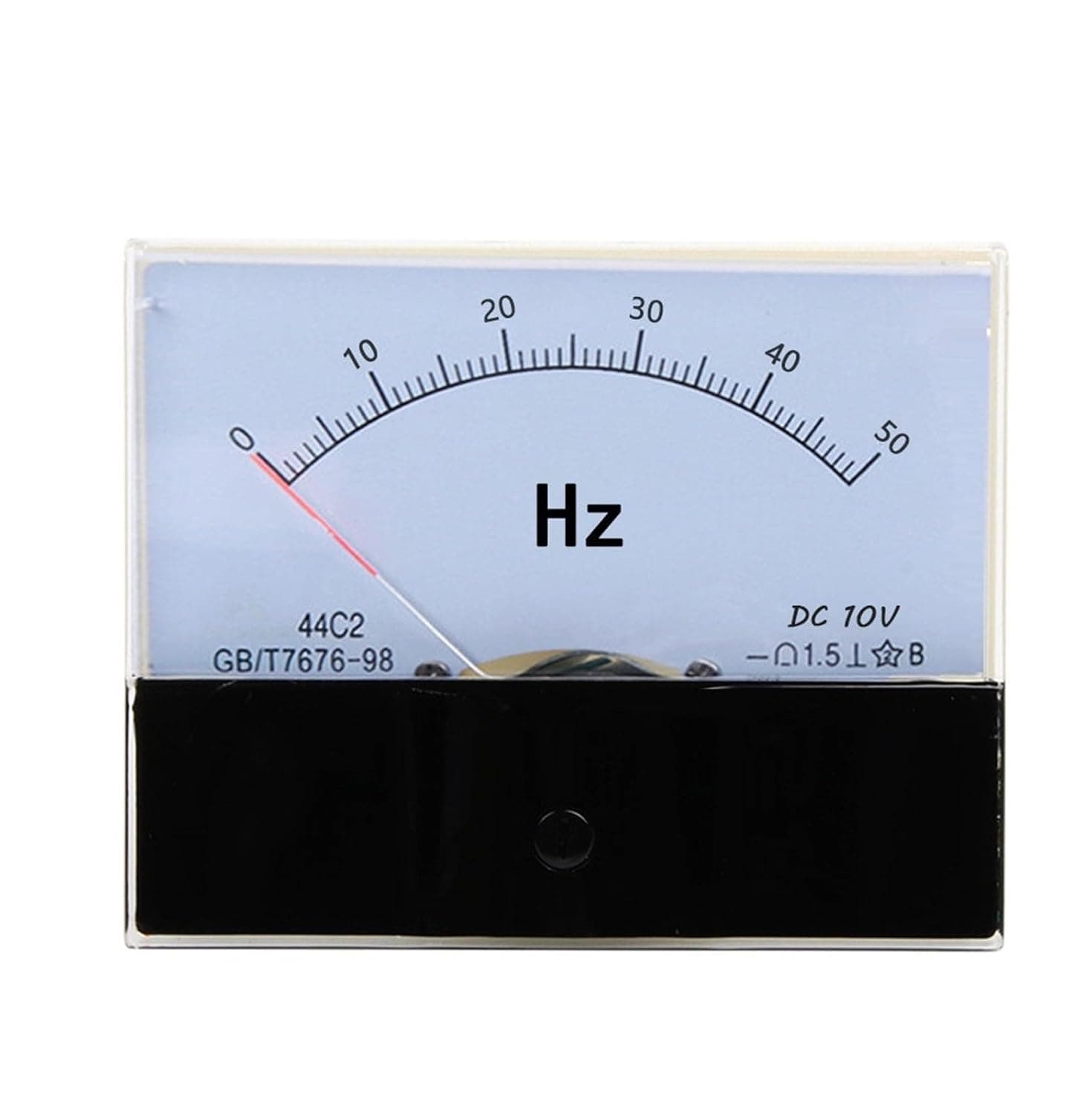 44C2 Hz DC Frequency Meter 0-50Hz Input 0-10V Analog Panel Pointer Type 44C2-HZ Mechanical 1Pcs