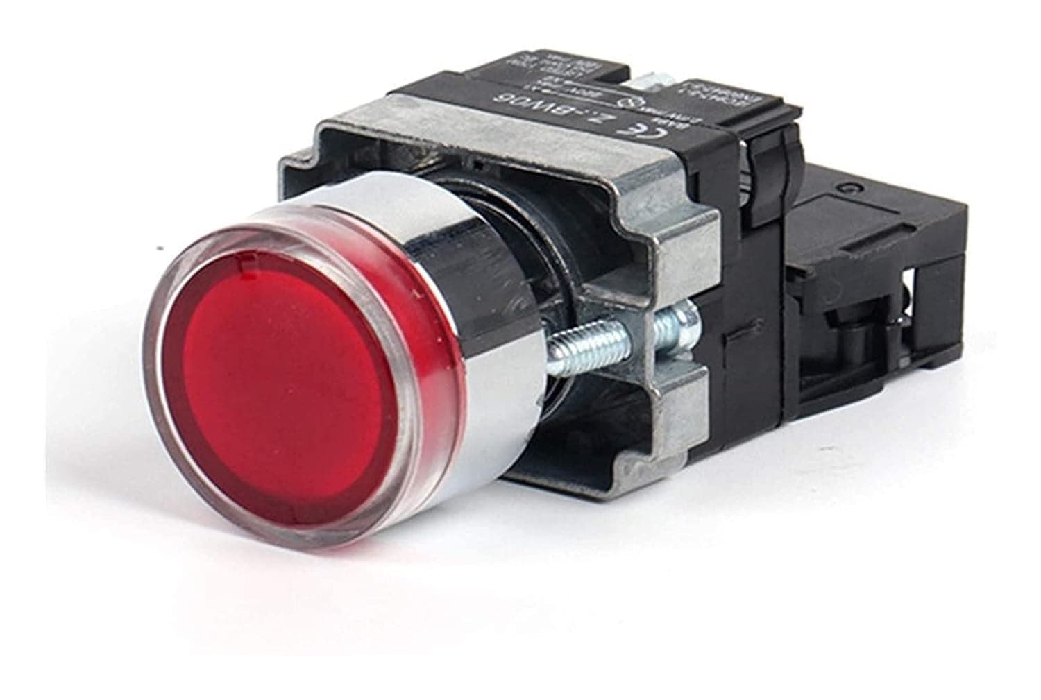 GUMMMY 22mm Momentary XB2-BW3361 Round Push Button Switch with LED/Neon Light 1NO 24V/AC220V/AC380V (Color : Nc, Size : 380V)