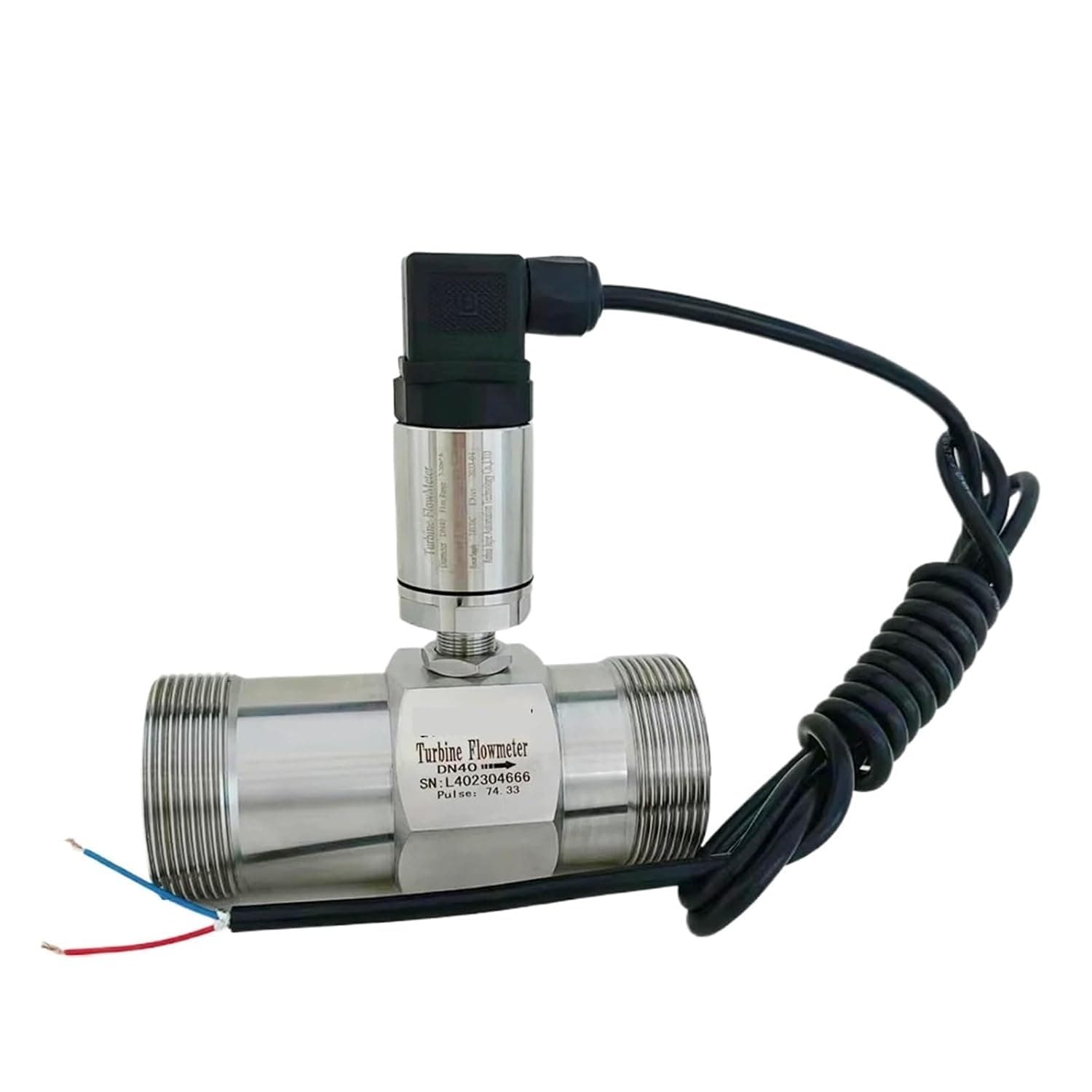44-20mA Flow Meter Sensor DN15 DN20 DN50 Turbine Flowmeter(DN15 SS304 4-20mA)