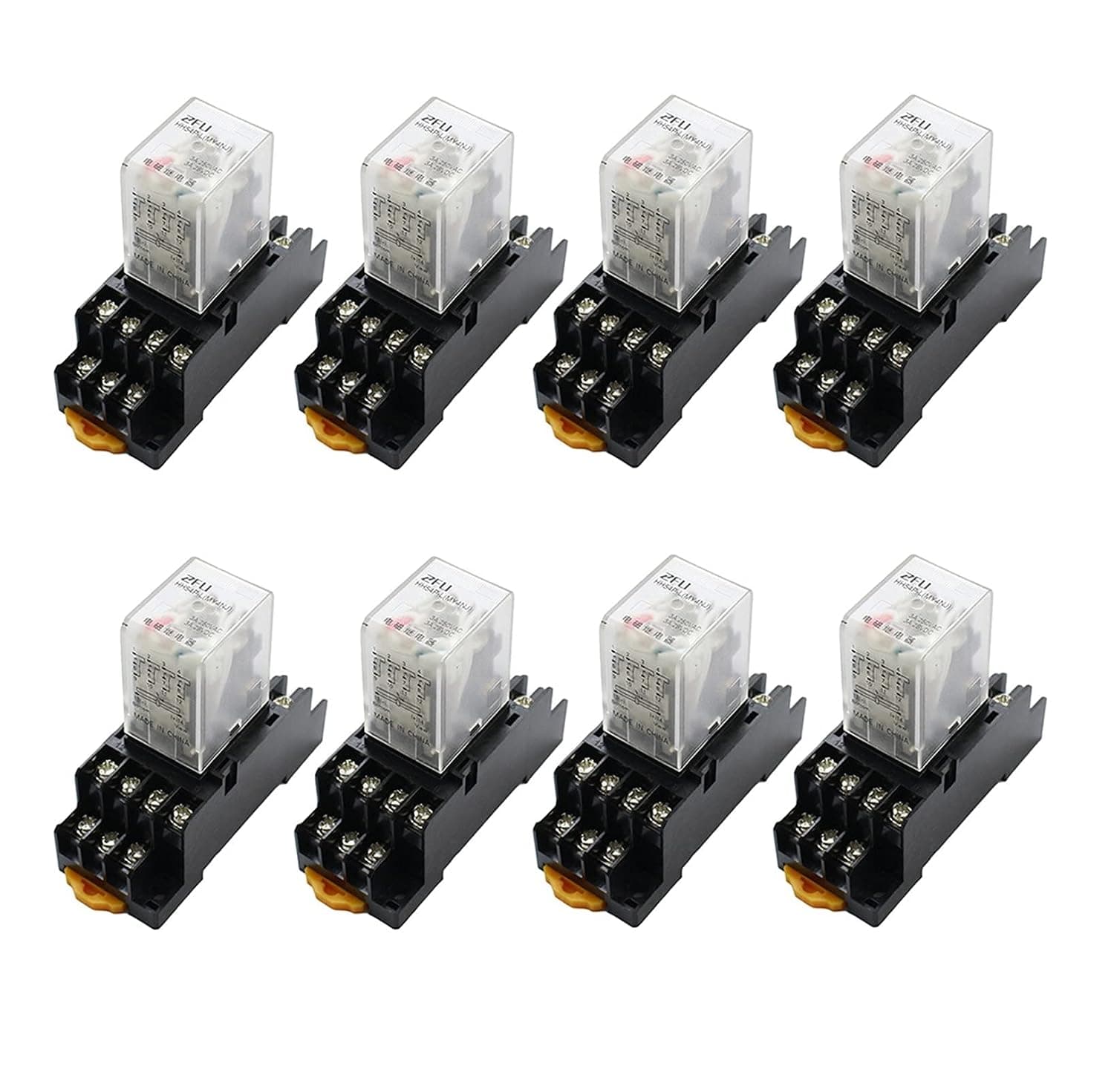 MY4NJ Plug-in Relay 12v 24v 36v 48v 110v 220v DC/AC 5A Silver Contact 14pins 4PDT rele Socket(DC 36V)