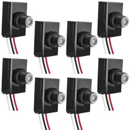 8 Packs Dusk to Dawn Sensor for Outdoor Lighting 100-277V Photoelectric Switch Photocell Light Sensor for Incandescent Fluorescent and LED Lamp